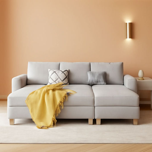 Faux Leather Modular Sectional Sleeper Sofa Storage by ShipItFurniture