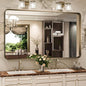 Bronze Bathroom Mirror 55x36 Inch Brushed Bronze Frame by ShipItFurniture