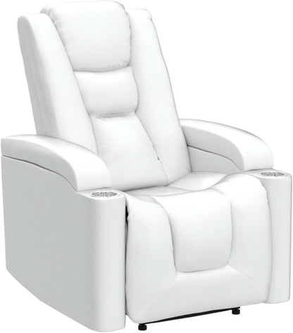 Cream White Power Recliner Chair With USB Ports And Hidden Storage by ShipItFurniture