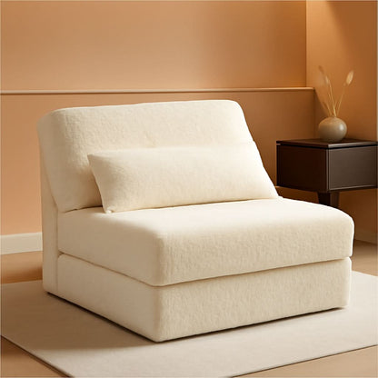 Multifunctional Sleeper Sofa Bed Single Size Beige by ShipItFurniture