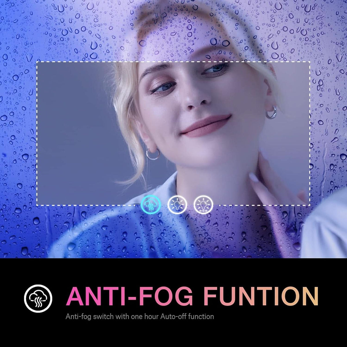 60x30 Inch RGB Dimmable LED Vanity Mirror Anti Fog Back lit by ShipItFurniture
