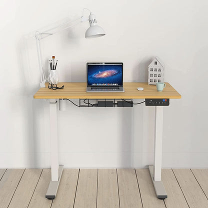 Oak Electric Height Adjustable Standing Desk 40x24 by ShipItFurniture