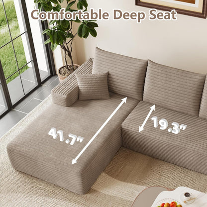 95-Inch Modular Sectional Sofa Sleeper Upholstered by ShipItFurniture