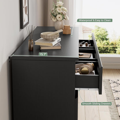 Black Seven Drawer Contemporary Wooden Dresser Bedroom by ShipItFurniture