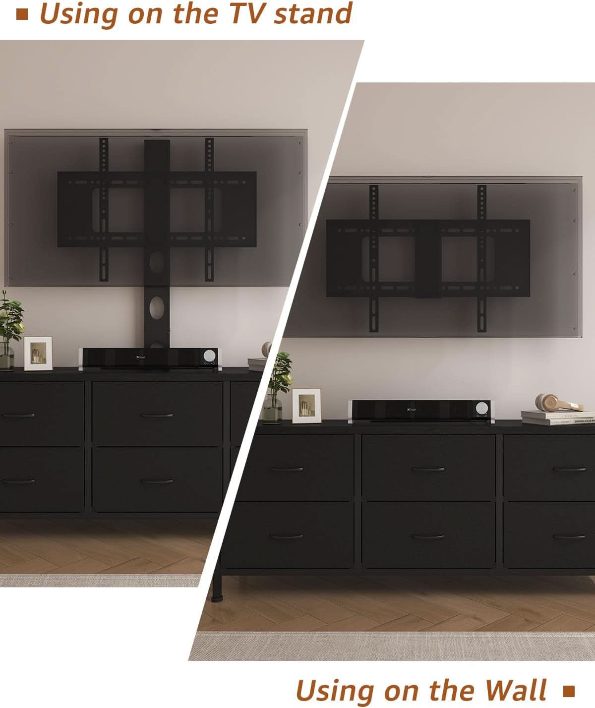 Black TV Entertainment Stand With Adjustable Mount by ShipItFurniture