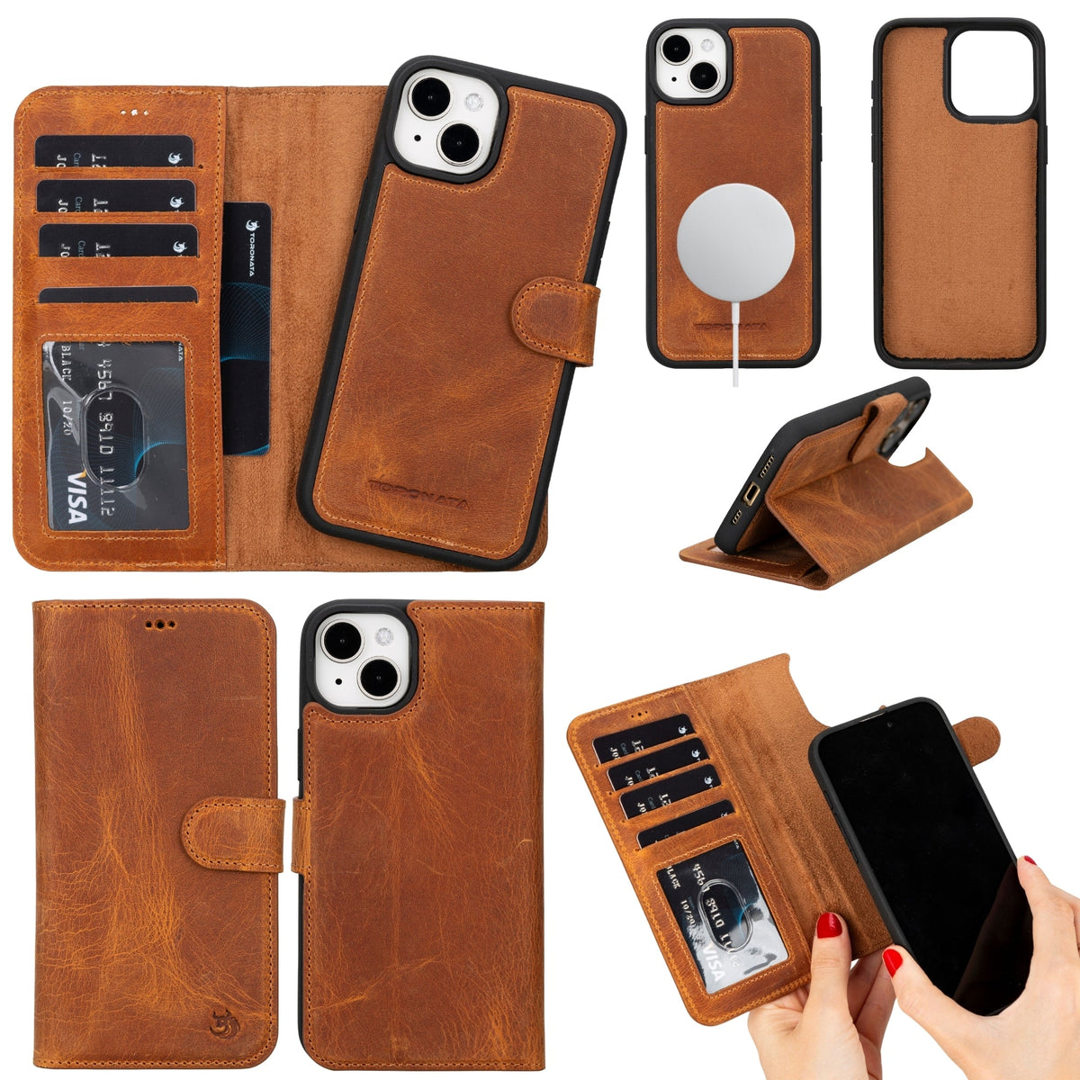 Casper Leather iPhone 14 Plus Wallet Case | MagSafe by TORONATA