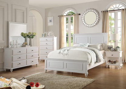 White Eastern King Size Contemporary Platform Bedstead by ShipItFurniture