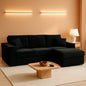 108 Inch Corduroy Left Facing Sectional Sofa Charcoal by ShipItFurniture