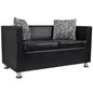 NNEVL Sofa 2-Seater Artificial Leather Black by NNEVL