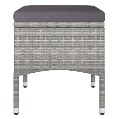 NNEVL 5 Piece Garden Dining Set Poly Rattan and Tempered Glass Grey by NNEVL