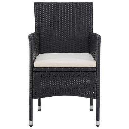 NNEVL 11 Piece Garden Dining Set Poly Rattan Black by NNEVL