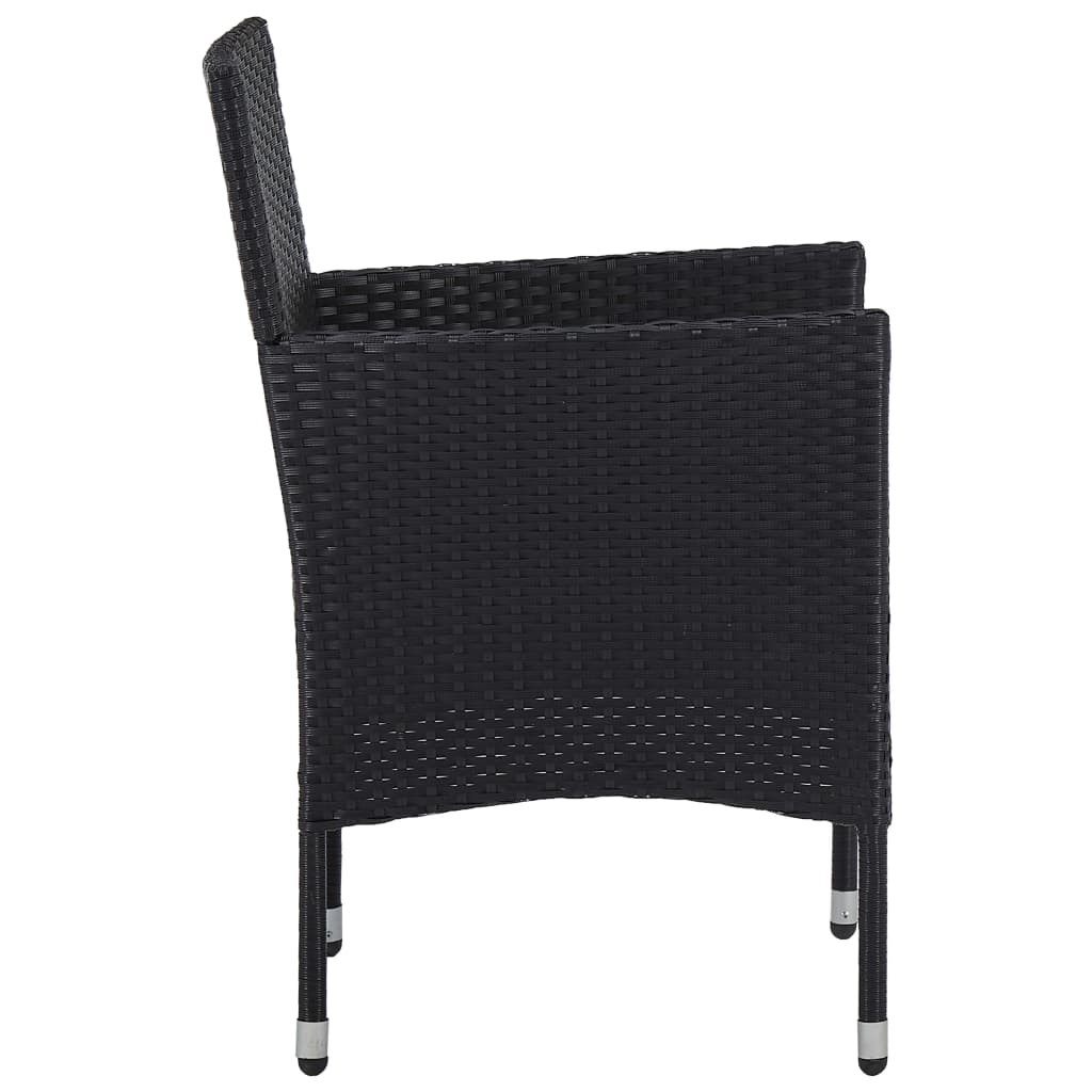 NNEVL 11 Piece Garden Dining Set Poly Rattan Black by NNEVL