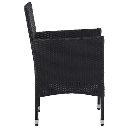 NNEVL 11 Piece Garden Dining Set Poly Rattan Black by NNEVL