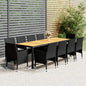 NNEVL 11 Piece Garden Dining Set Poly Rattan Black by NNEVL