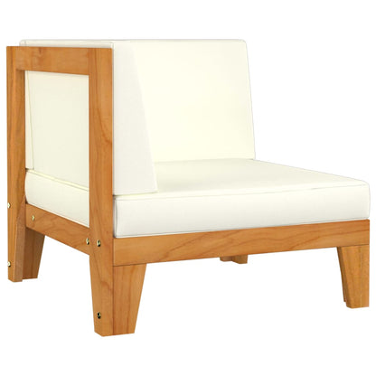 NNEVL 2-Seater Sofa with Cream White Cushions Solid Acacia Wood by NNEVL