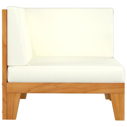 NNEVL 2-Seater Sofa with Cream White Cushions Solid Acacia Wood by NNEVL