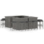 NNEVL 16 Piece Garden Bar Set with Cushions Poly Rattan Grey by NNEVL