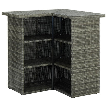 NNEVL 16 Piece Garden Bar Set with Cushions Poly Rattan Grey by NNEVL