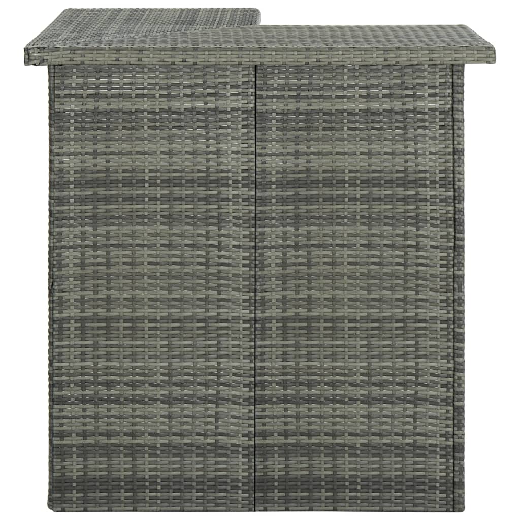 NNEVL 16 Piece Garden Bar Set with Cushions Poly Rattan Grey by NNEVL