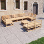 NNEVL 10 Piece Garden Lounge Set Solid Pinewood by NNEVL