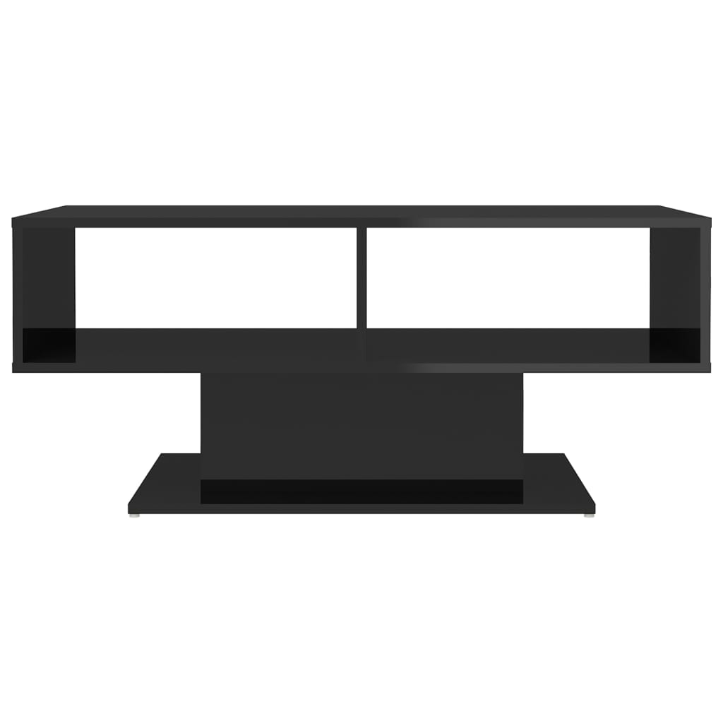 NNEVL Coffee Table High Gloss Black 103.5x50x44.5 cm Chipboard by NNEVL