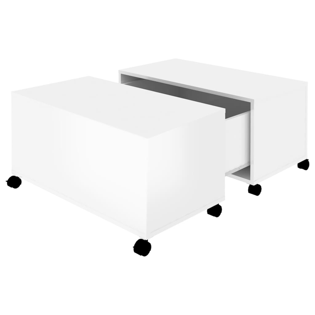NNEVL Coffee Table High Gloss White 75x75x38 cm Chipboard by NNEVL