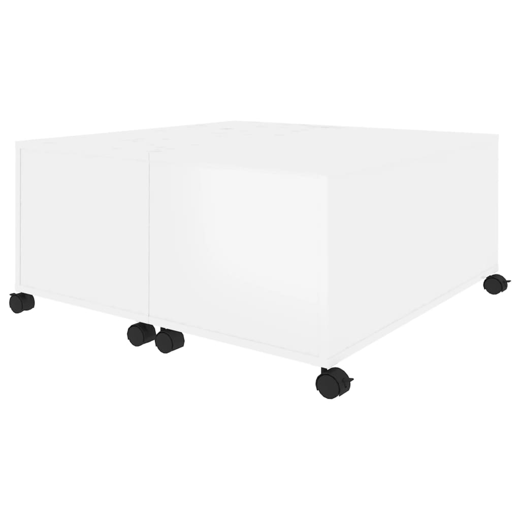 NNEVL Coffee Table High Gloss White 75x75x38 cm Chipboard by NNEVL