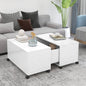 NNEVL Coffee Table High Gloss White 75x75x38 cm Chipboard by NNEVL