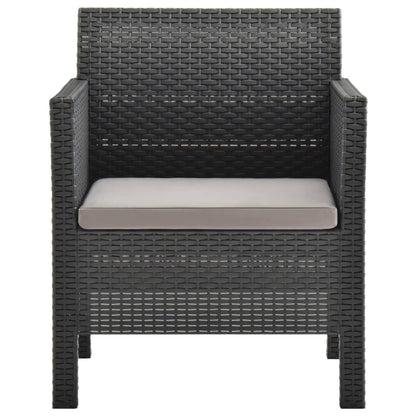 NNEVL 3 Piece Garden Lounge Set with Cushions PP Rattan Anthracite by NNEVL