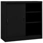 NNEVL Office Cabinet with Sliding Door Black 90x40x90 cm Steel by NNEVL