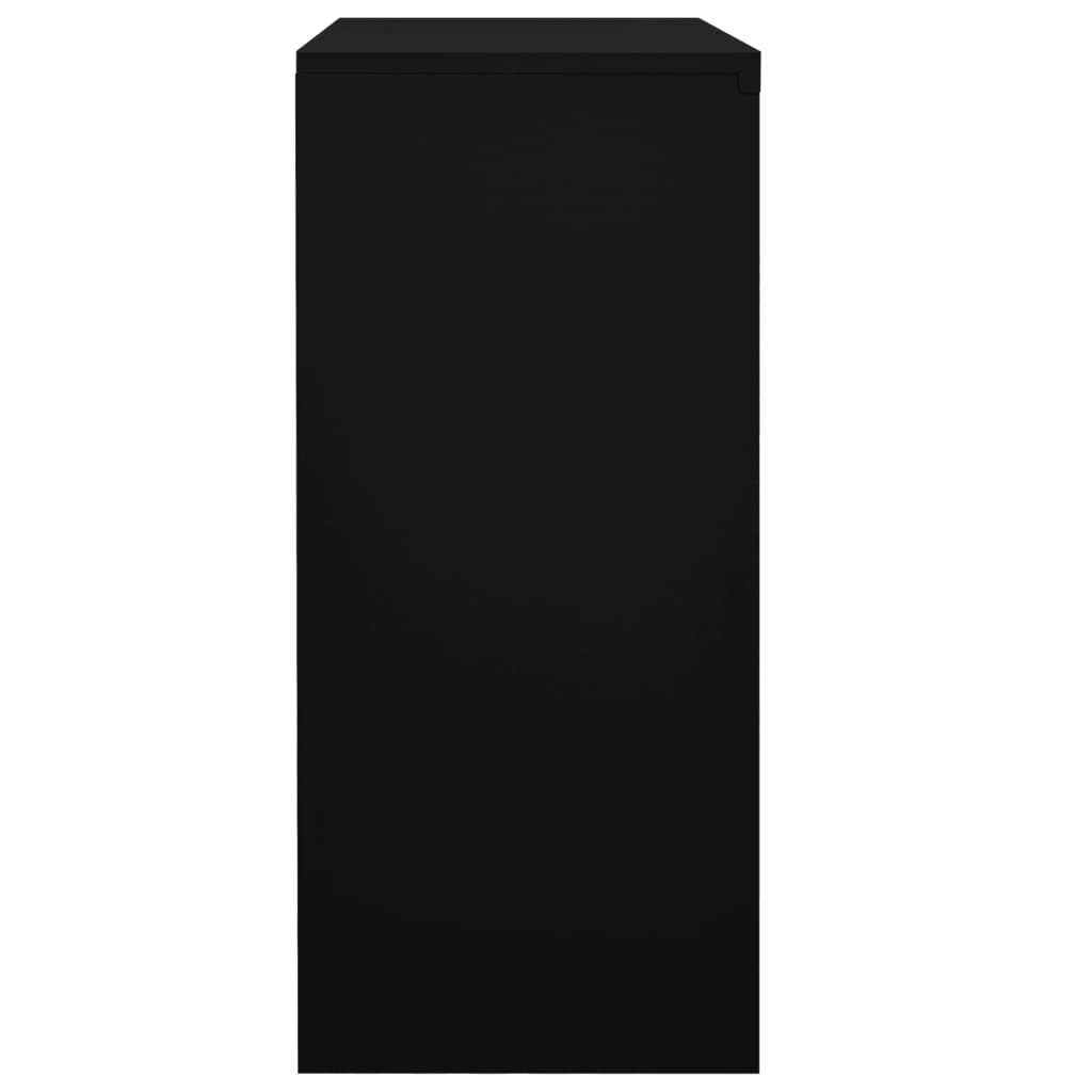 NNEVL Office Cabinet with Sliding Door Black 90x40x90 cm Steel by NNEVL
