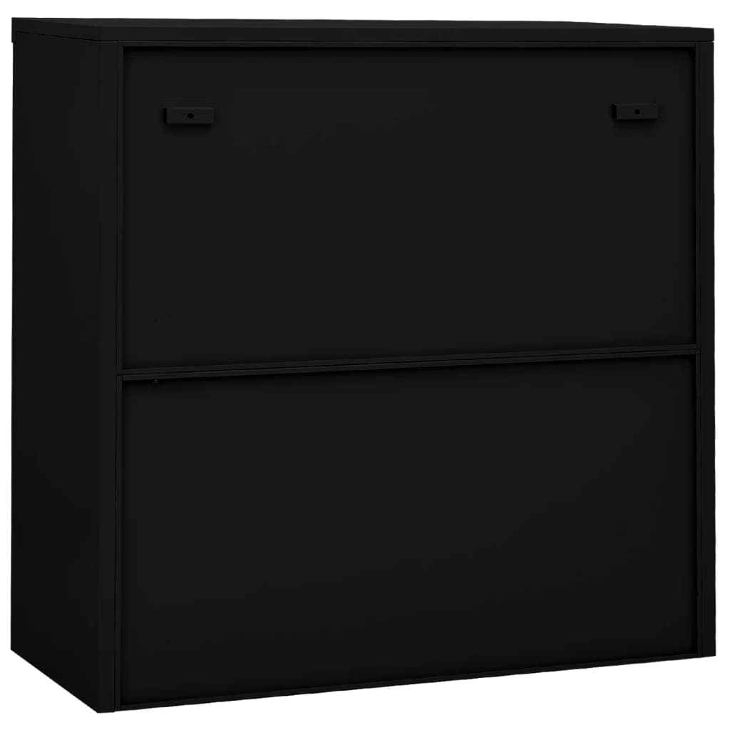 NNEVL Office Cabinet with Sliding Door Black 90x40x90 cm Steel by NNEVL