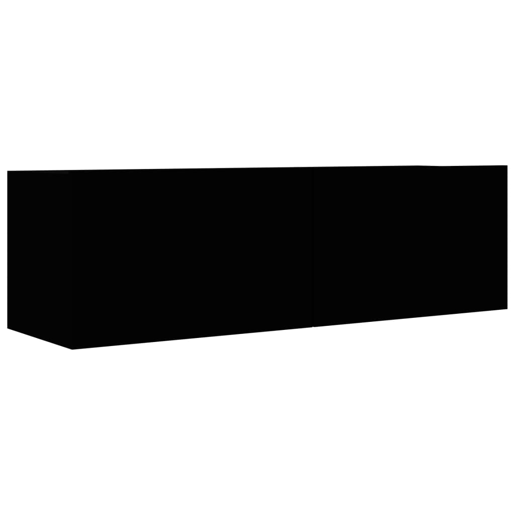 NNEVL 3 Piece TV Cabinet Set Black Chipboard by NNEVL