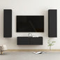 NNEVL 3 Piece TV Cabinet Set Black Chipboard by NNEVL