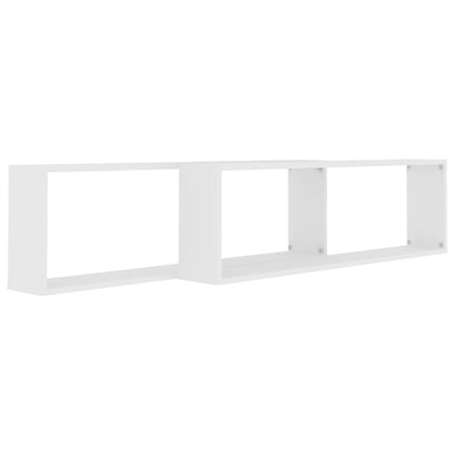 NNEVL Wall Cube Shelves 2 pcs White 100x15x30 cm Chipboard by NNEVL