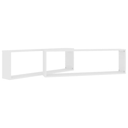 NNEVL Wall Cube Shelves 2 pcs White 100x15x30 cm Chipboard by NNEVL