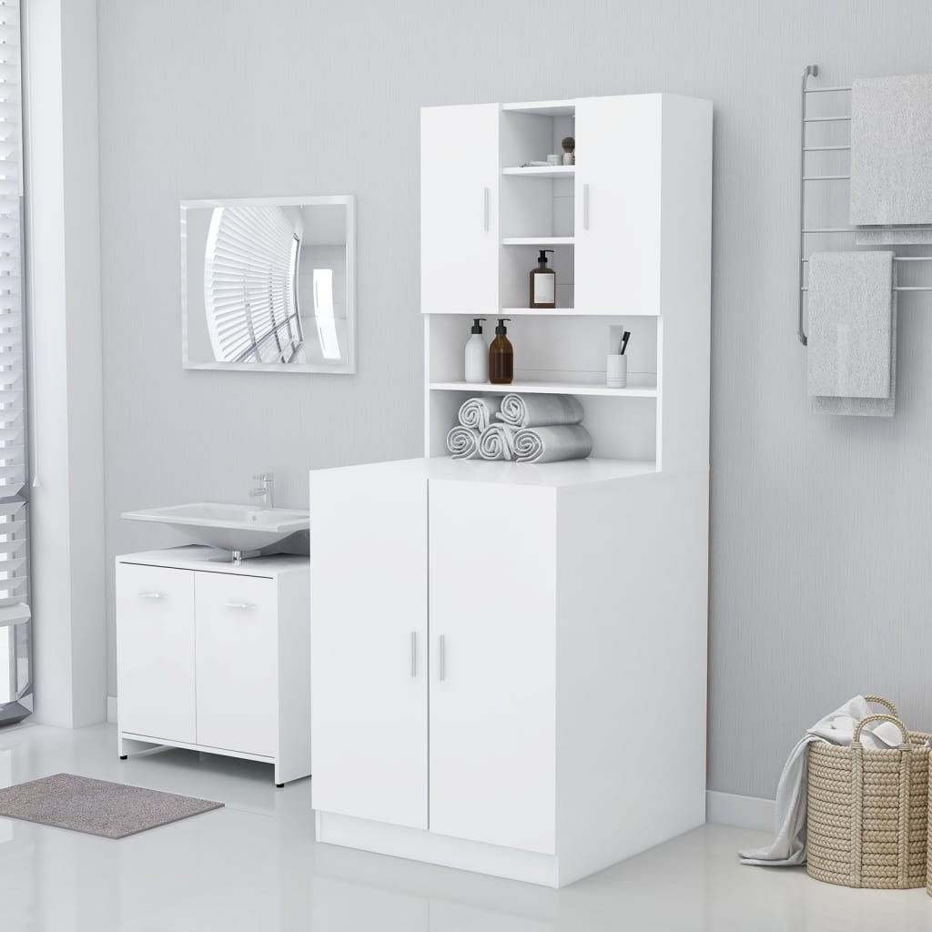 NNEVL Washing Machine Cabinet White 71x71.5x91.5 cm by NNEVL
