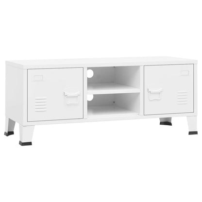 NNEVL Industrial TV Cabinet White 105x35x42 cm Metal by NNEVL