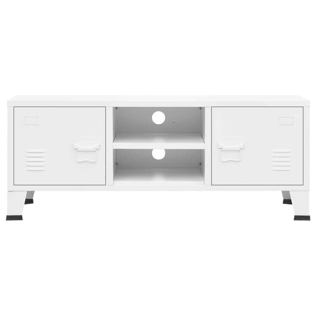 NNEVL Industrial TV Cabinet White 105x35x42 cm Metal by NNEVL