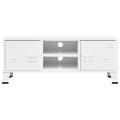 NNEVL Industrial TV Cabinet White 105x35x42 cm Metal by NNEVL