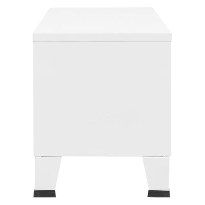 NNEVL Industrial TV Cabinet White 105x35x42 cm Metal by NNEVL
