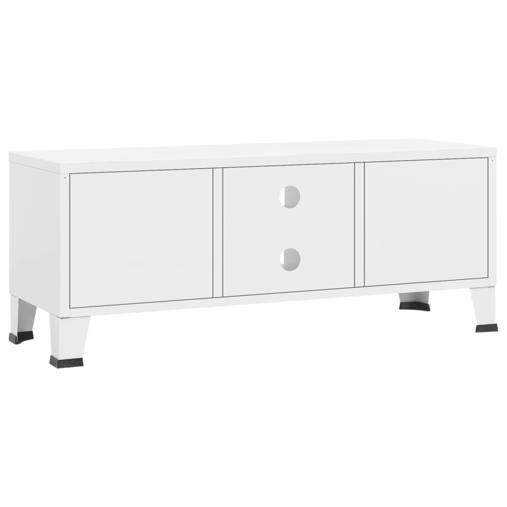 NNEVL Industrial TV Cabinet White 105x35x42 cm Metal by NNEVL