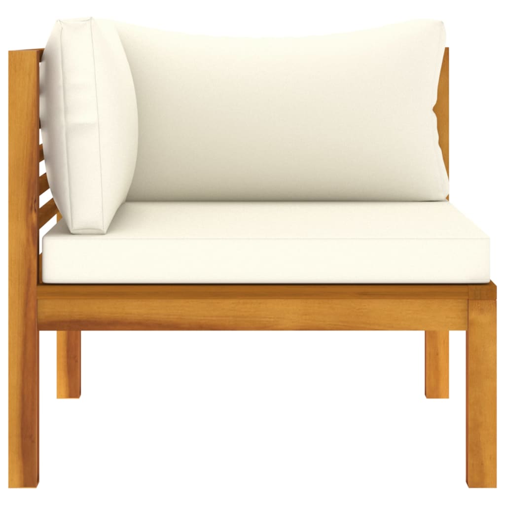 NNEVL 7 Piece Garden Lounge Set with Cream Cushion Solid Acacia Wood by NNEVL