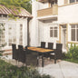 NNEVL 7 Piece Outdoor Dining Set with Cushions Poly Rattan Black by NNEVL
