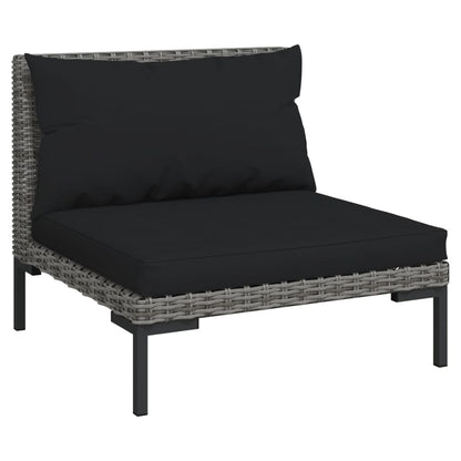 NNEVL 9 Piece Garden Lounge Set with Cushions Poly Rattan Dark Grey by NNEVL