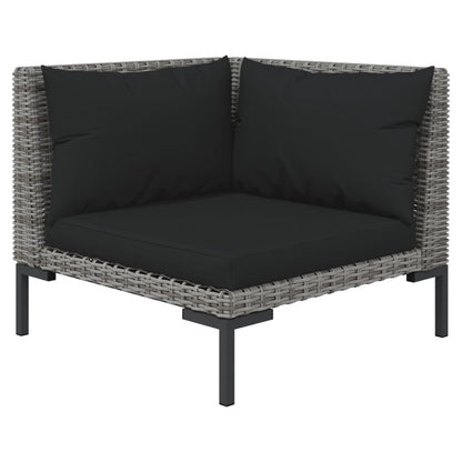 NNEVL 9 Piece Garden Lounge Set with Cushions Poly Rattan Dark Grey by NNEVL