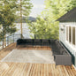 NNEVL 9 Piece Garden Lounge Set with Cushions Poly Rattan Dark Grey by NNEVL
