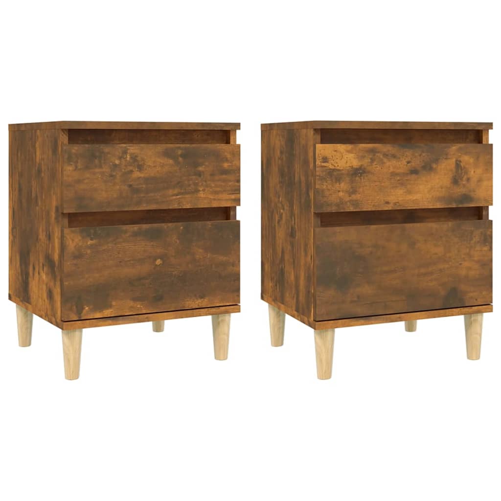 NNEVL Bedside Cabinets 2 pcs Smoked Oak 40x35x50 cm by NNEVL