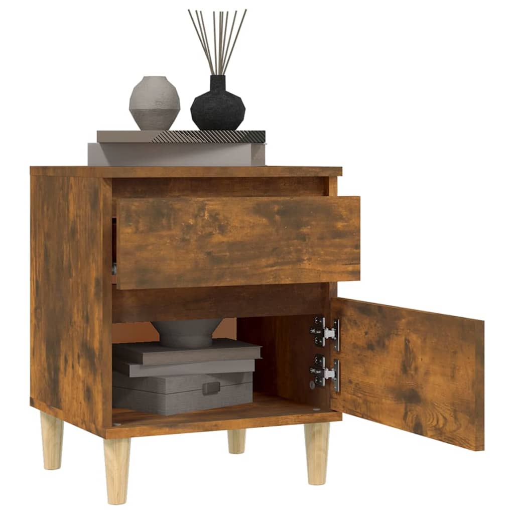 NNEVL Bedside Cabinets 2 pcs Smoked Oak 40x35x50 cm by NNEVL