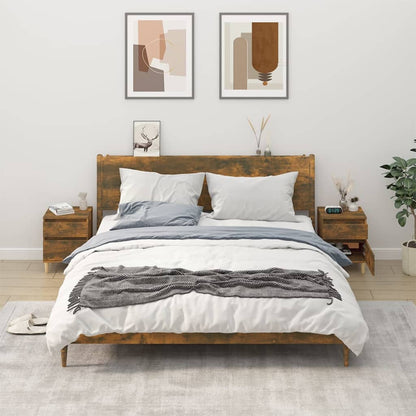 NNEVL Bedside Cabinets 2 pcs Smoked Oak 40x35x50 cm by NNEVL